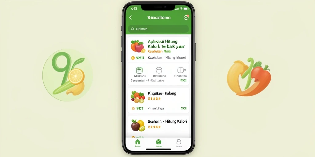 Tampilan utama 9ET dengan fitur Hitung Kalori yang menarik.
