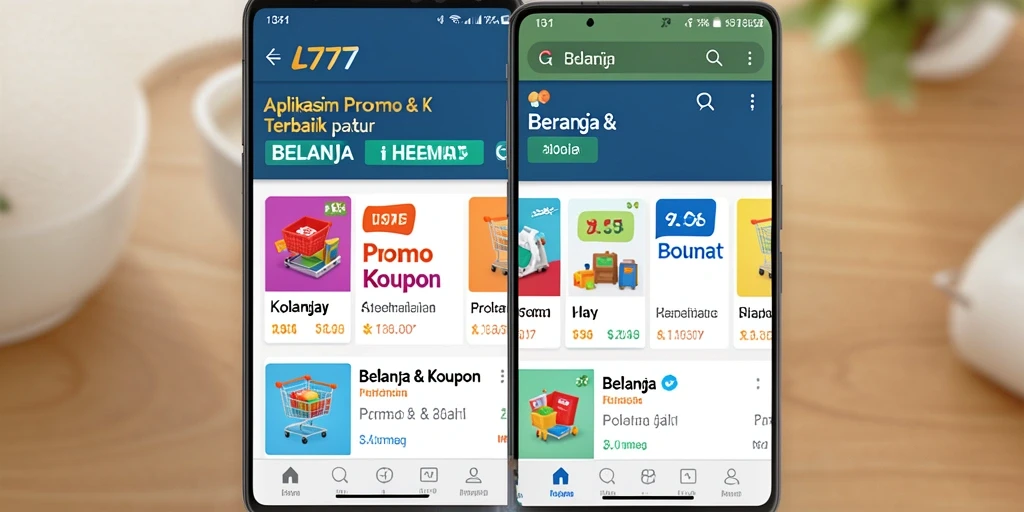 Tampilan antarmuka aplikasi L777 untuk promo dan kupon belanja