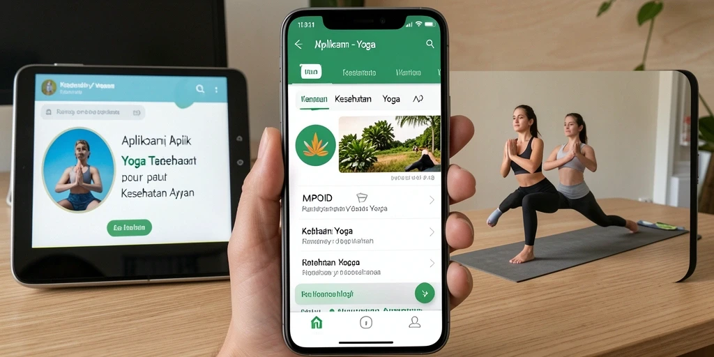 Screenshot MPOID menunjukkan antarmuka intuitif untuk latihan Yoga yang mudah diakses.