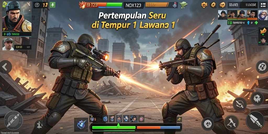 Tampilan antarmuka pertarungan seru di NOX123.