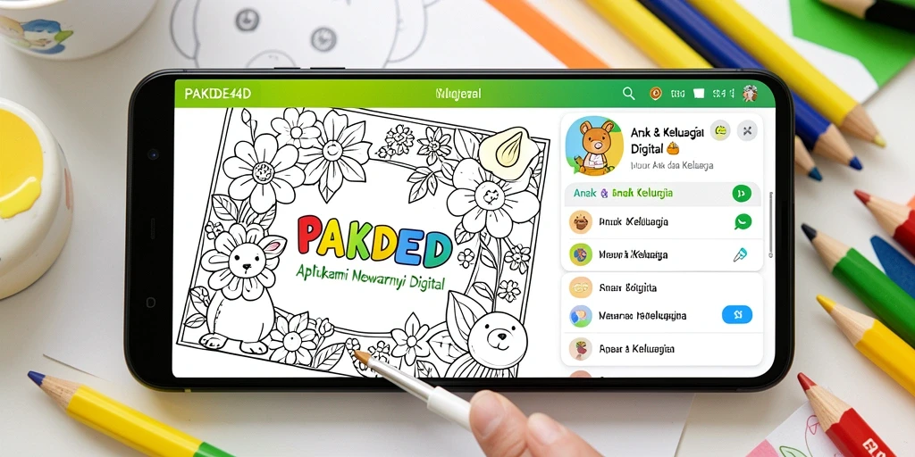 Antarmuka PAKDE4D yang berwarna-warni dan interaktif untuk mewarnai.