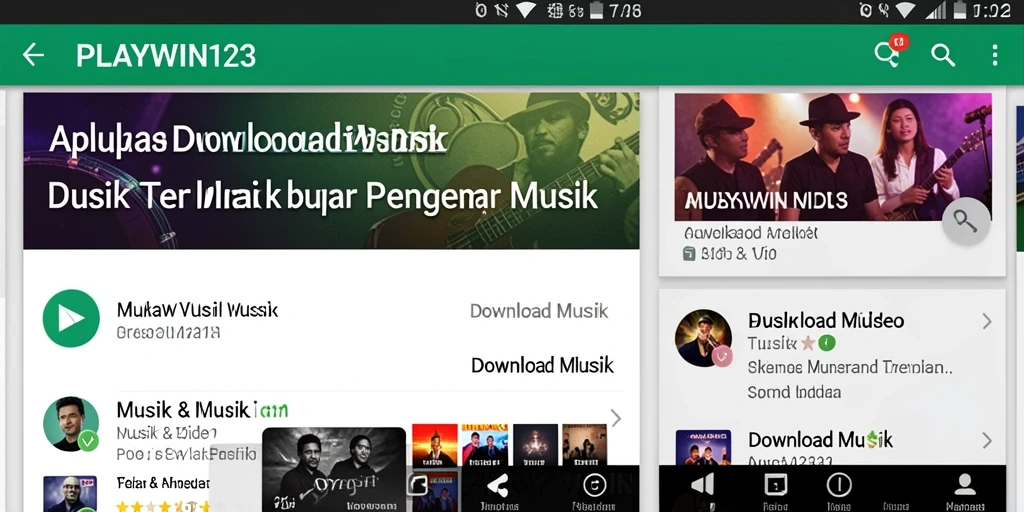 Tampilan antarmuka PLAYWIN123 yang menarik dan fungsional untuk Download Musik.