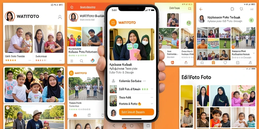 Antarmuka WATITOTO yang user-friendly untuk kolase foto.